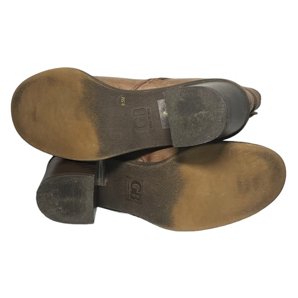 Gianni Bini Brown Ankle Boots Women Sz 9.5M 2 Sided Zip Buckle Belt Ankle Shoes - Picture 10 of 13